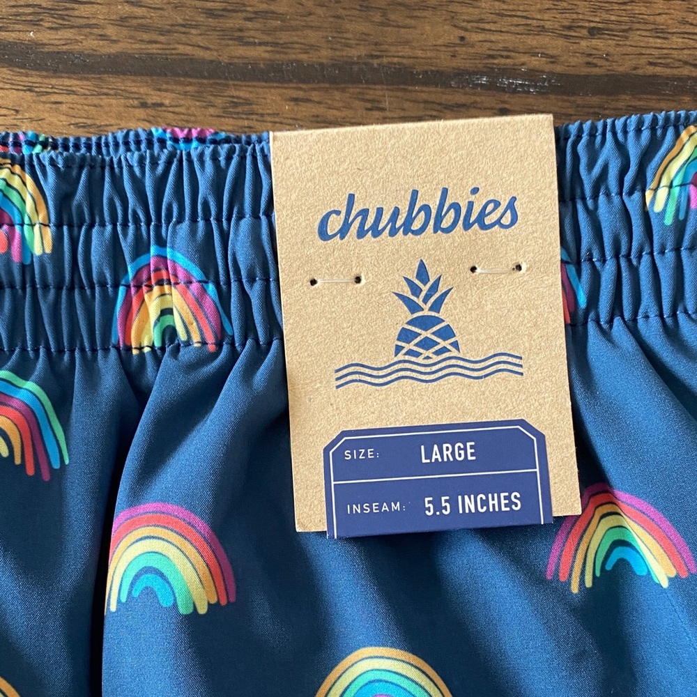 Chubbies The Rainbow Roads Patterned 5.5 inch Classic Swim Trunk Shorts L New! - Picture 2 of 7